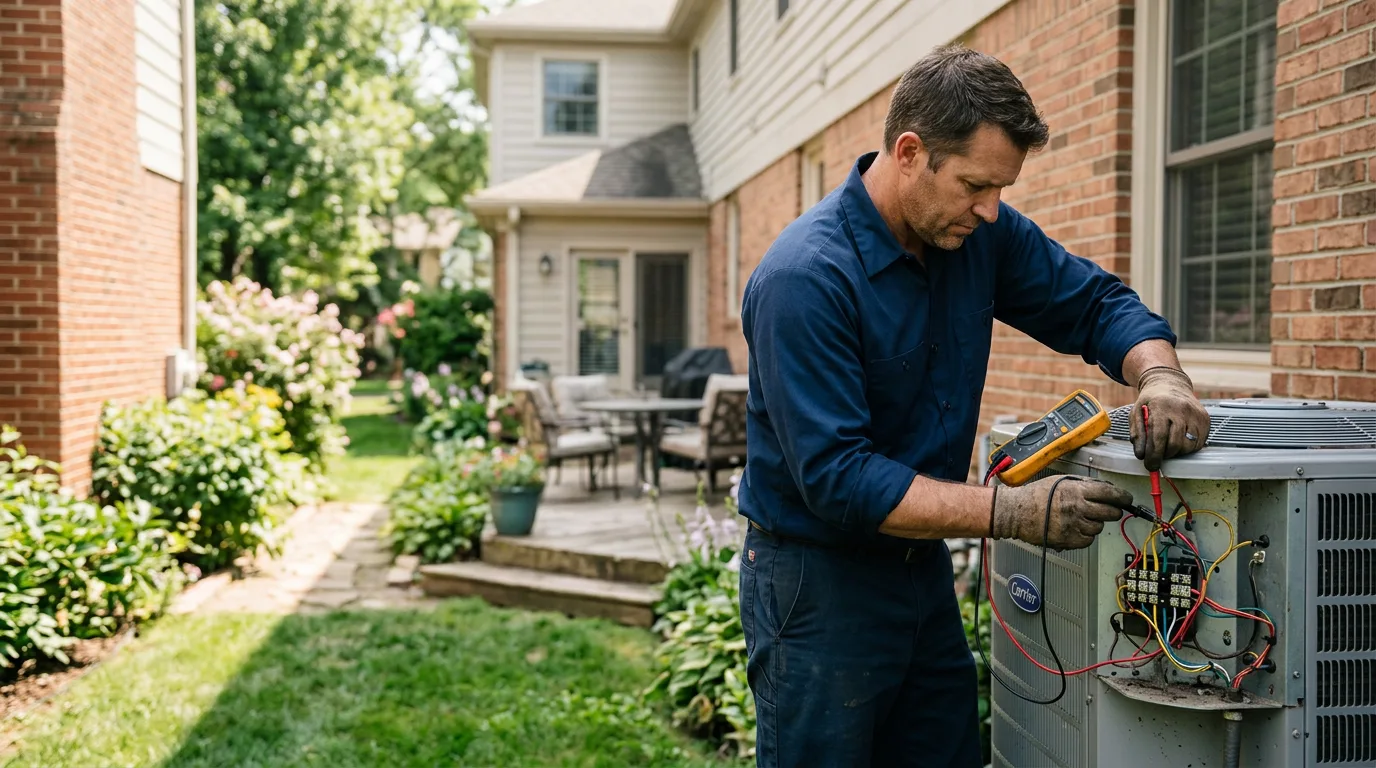 HVAC technician working near Franklin Grove, IL